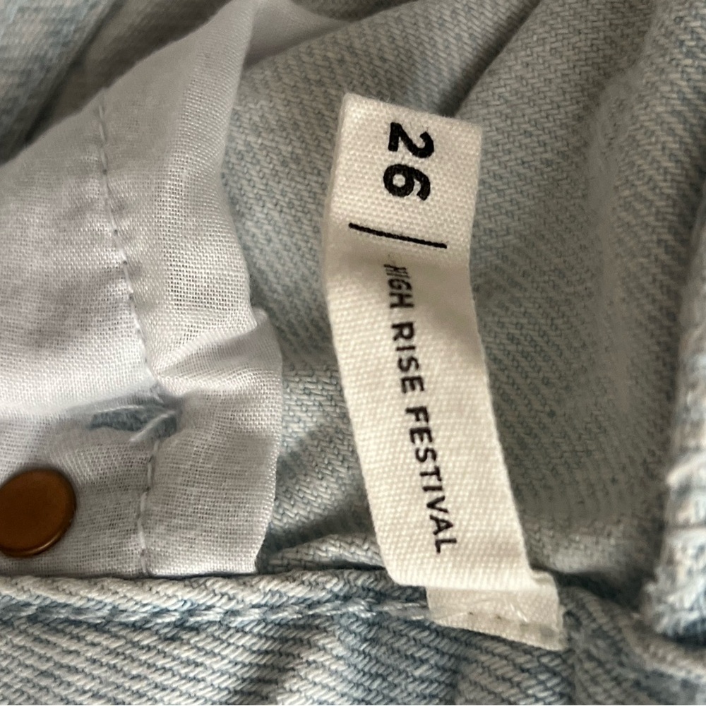 PacSun Sky Blue Ripped Jean Shorts - Picture 2 of 4